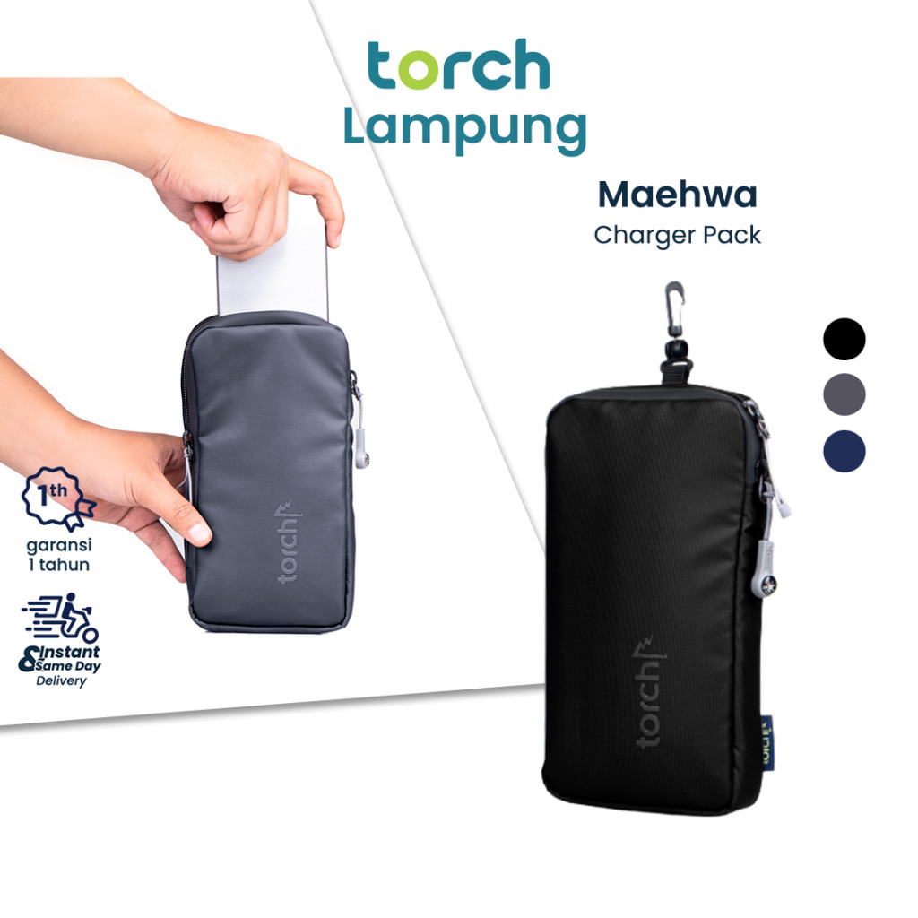 TORCH Pouch Kabel Charger Handsfree - Travel Pouch Organizer Maehwa