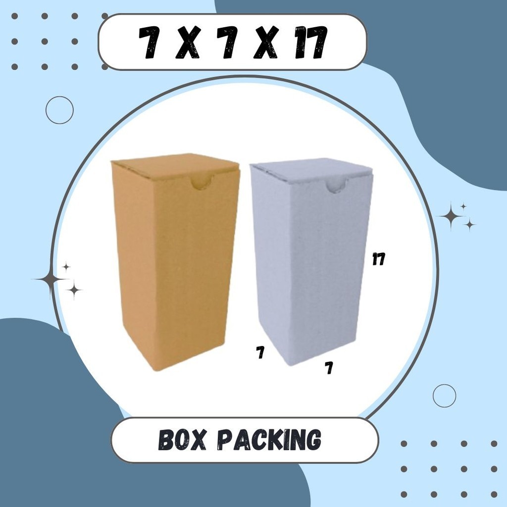 

Box 7x7x17 Kardus A0 Packing Karton Dus Kotak Kemasan Obat Mainan Olshop Souvenir Jamu Sparepart