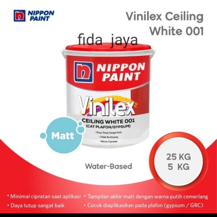 NIPPON VINILEX CEILING WHITE 5 KG CAT PLAFON & GYPSUM NIPPON PAINT