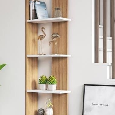 Rak Sudut Ruang Tamu/Rak Buku Dinding Sudut/Rak Bunga Ess