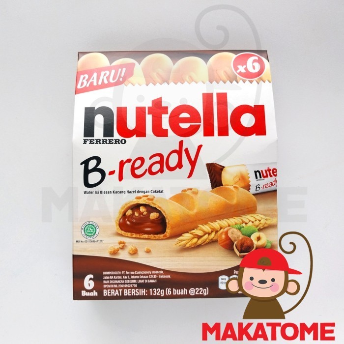 

TERUJI Nutella B-Ready isi 6 buah 132gr ferrero nutela bready b ready wafer