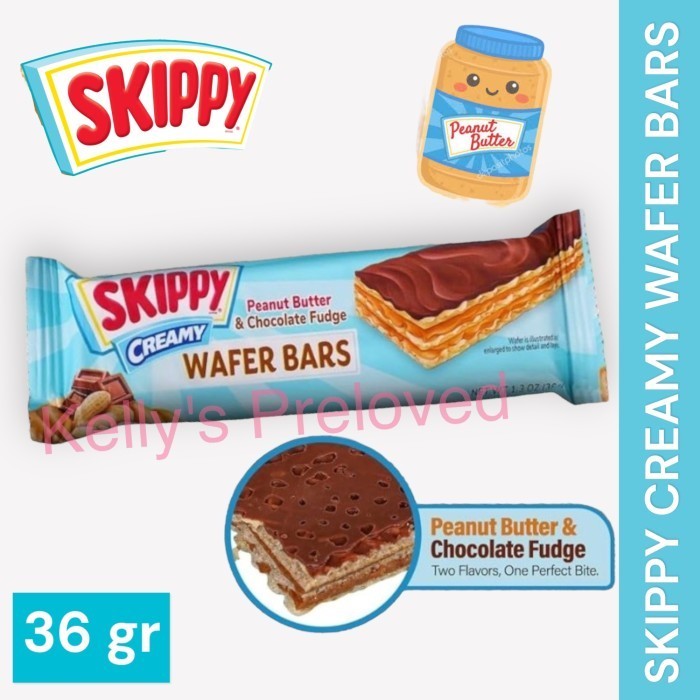 

CUCI GUDANG SKIPPY WAFER BARS 36 GR CREAMY PEANUT BUTTER & CHOCOLATE FUDGE USA