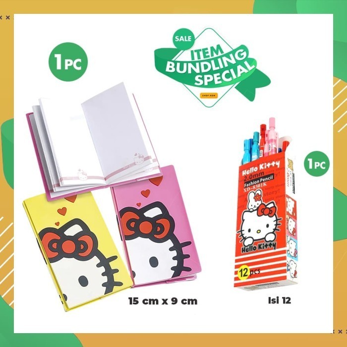 

PROMO ITEM BUNDLING Notes Hello Kitty & Set Pensil Hello Kitty Isi 12