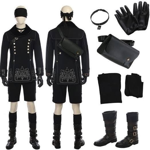 9S nier automata yorha fullset wig shoes costume cosplay