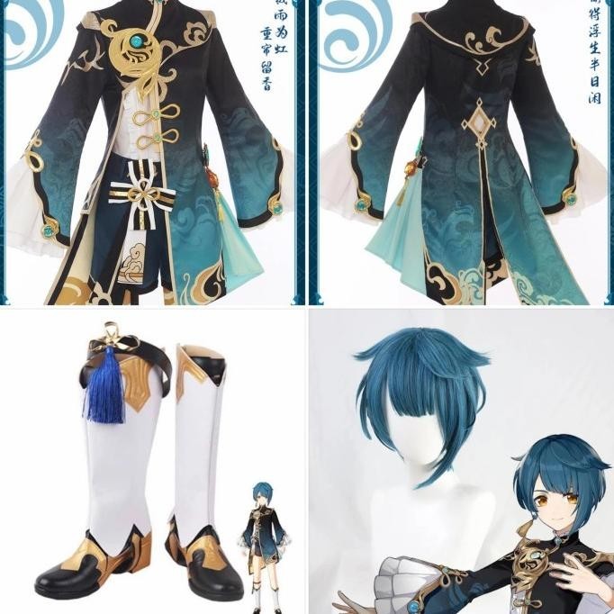 READY Xingqiu xing qiu wig costume shoes genshin impact cosplay
