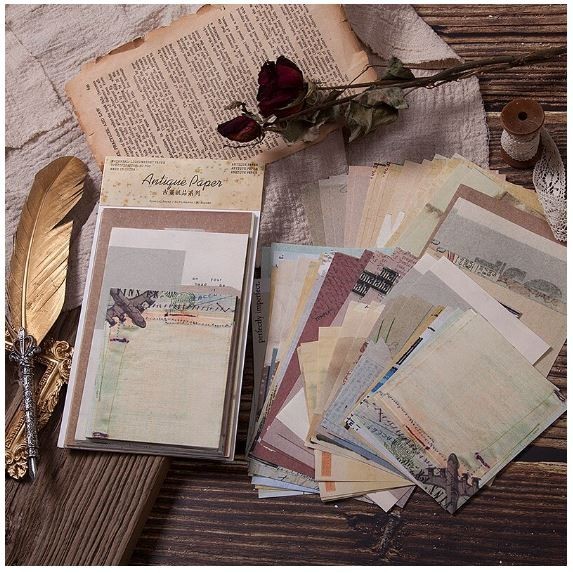 

Ready Scrapbook Paper Pack - Antique Paper Series (60Pcs)