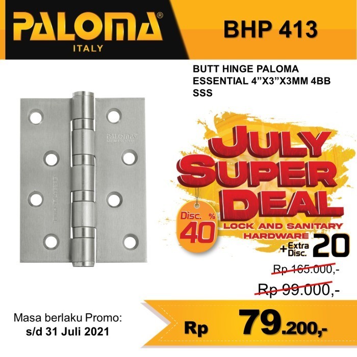 ENGSEL PINTU STAINLESS STEEL PALOMA 4INCH BHP 413