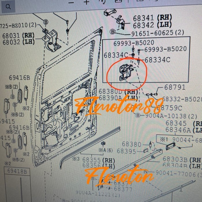 ENGSEL PINTU SLIDING GRANMAX/LUXIO