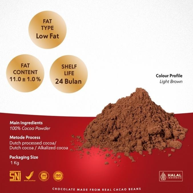 

SCHOKO PR Cocoa Powder - 1Kg / Coklat Bubuk Low Fat 10/12 BS76