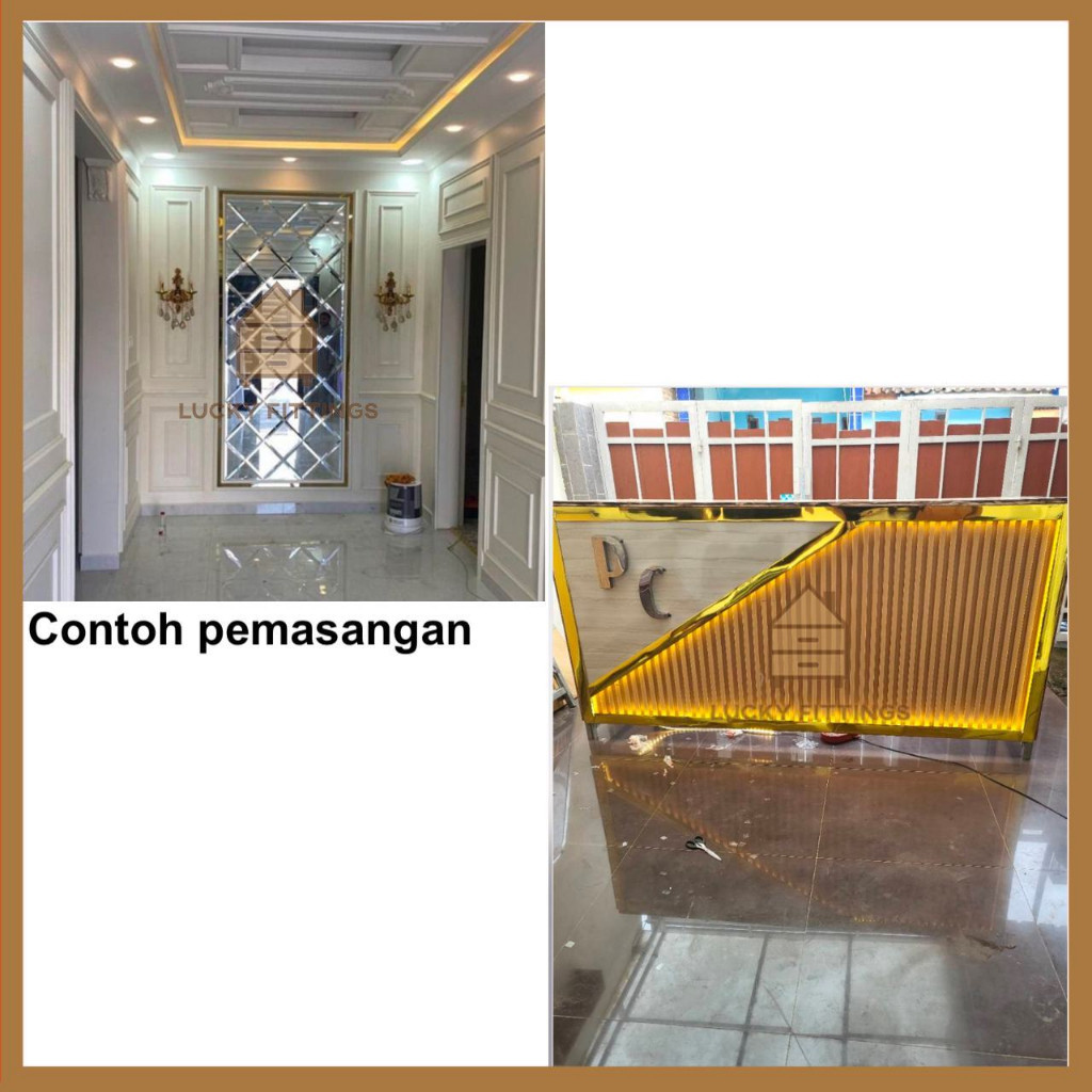 EDGING HPL BALENO XYZ 17 GOLD MIRROR / EMAS KILAP LIST PINGGIRAN MEJA KAYU TACO PVC