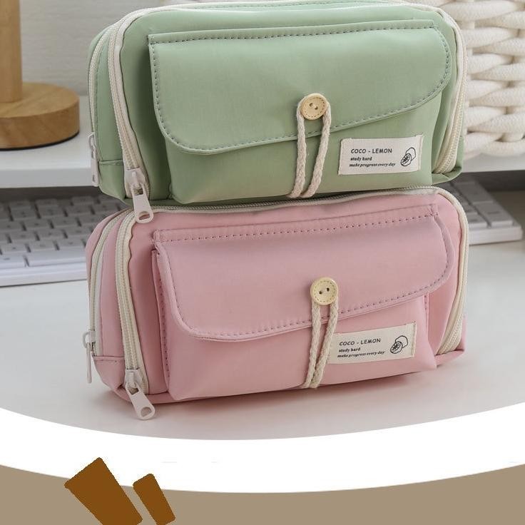 

gf-5 Large Tempat Pensil Kotak Pensil Pencil Case Kostak Anak Atk Sekolah Kuliah Kantor Kerja Double Side Opening Student Stationery Organizer School Supplies Terlaris