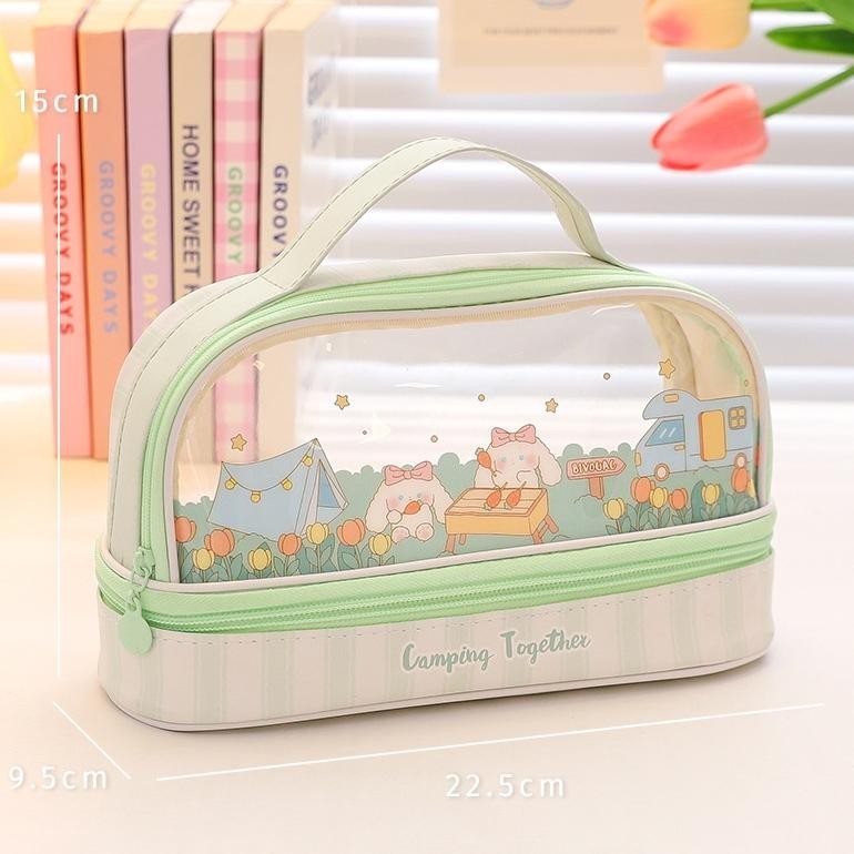 

Ew64 Kawaii Pencil Case Double Layer Large Capacity Pen Bag Cartoon Portable Pencil Box School Student Supplies Stationary Organizer Sale