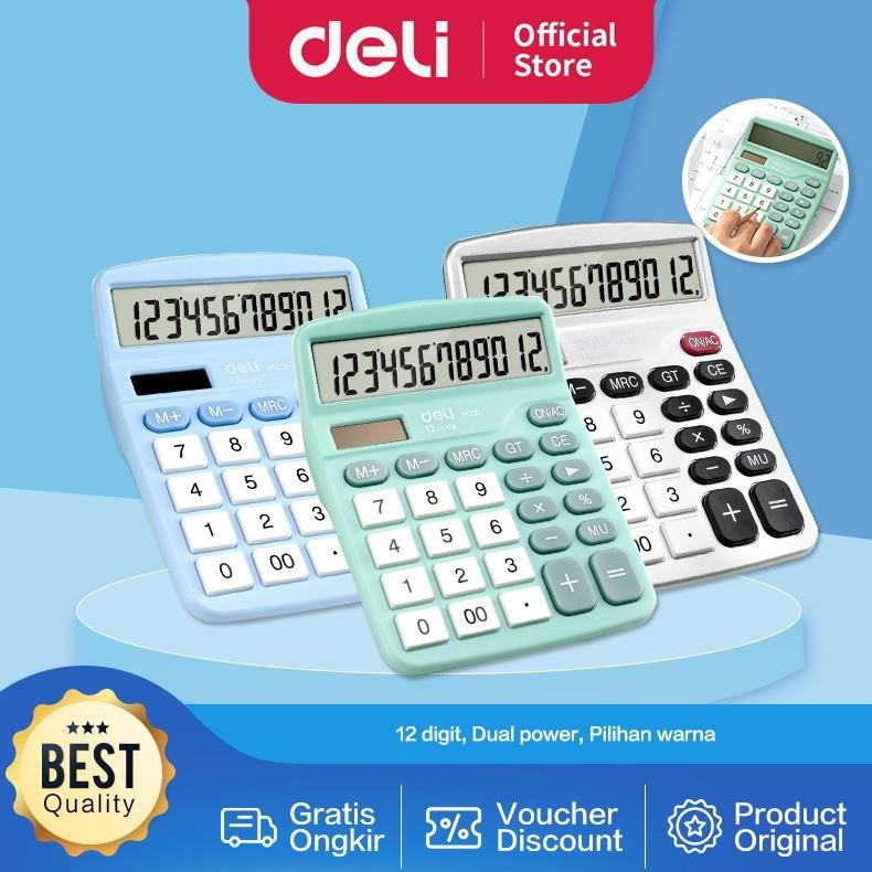 

rwet-23 Deli Kalkulator Meja / Desktop Calculator Layar 12 Digit Warna Lucu EM221 Sale