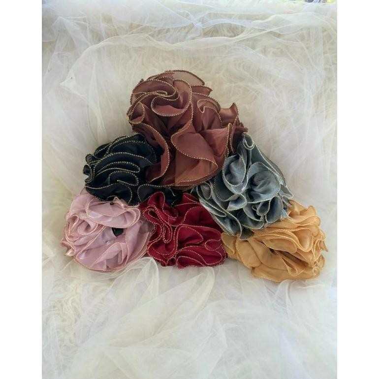 ii-99 jepit mawar/cepol mawar/scrunchie jepit/cepol hijab/cepol mawar Premium