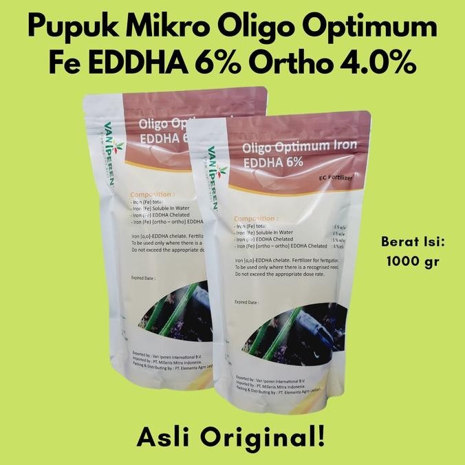 Pupuk Oligo Optimum Fe EDDHA 6% Ortho 4 (Berat 1 Kg)