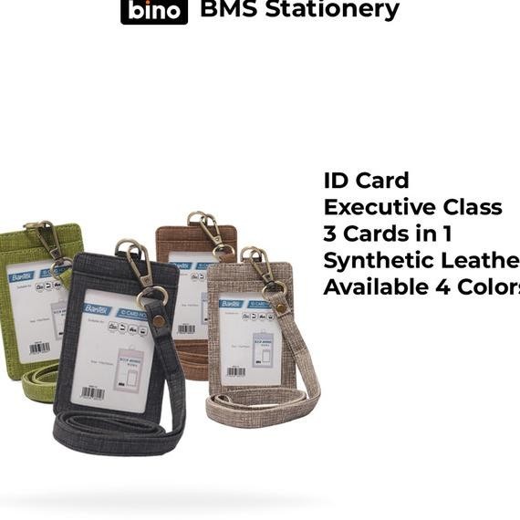 

Bantex Id Card Kulit / Name Tag Holder Tali Lanyard Portrait #8869