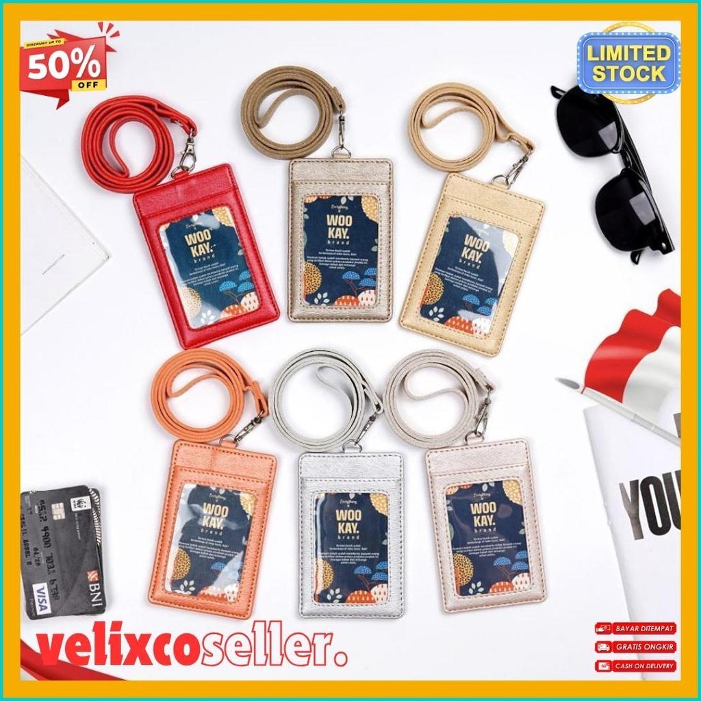 

Wookay Tempat Gantungan Id Card Holder Name Tag Kulit Kalung Custom Nama (Order Sebelum Ketinggalan)