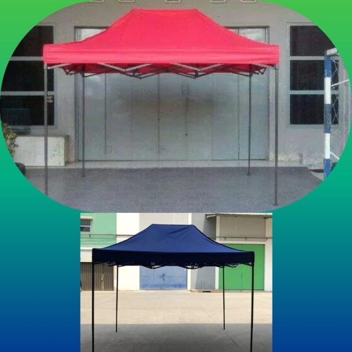 {DianShop} tenda cafe lipat 2x3 tenda piramid tenda kerucut tenda bazar - hijau tua Murah