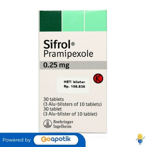 SIFROL 0.25 MG BOX 30 TABLET