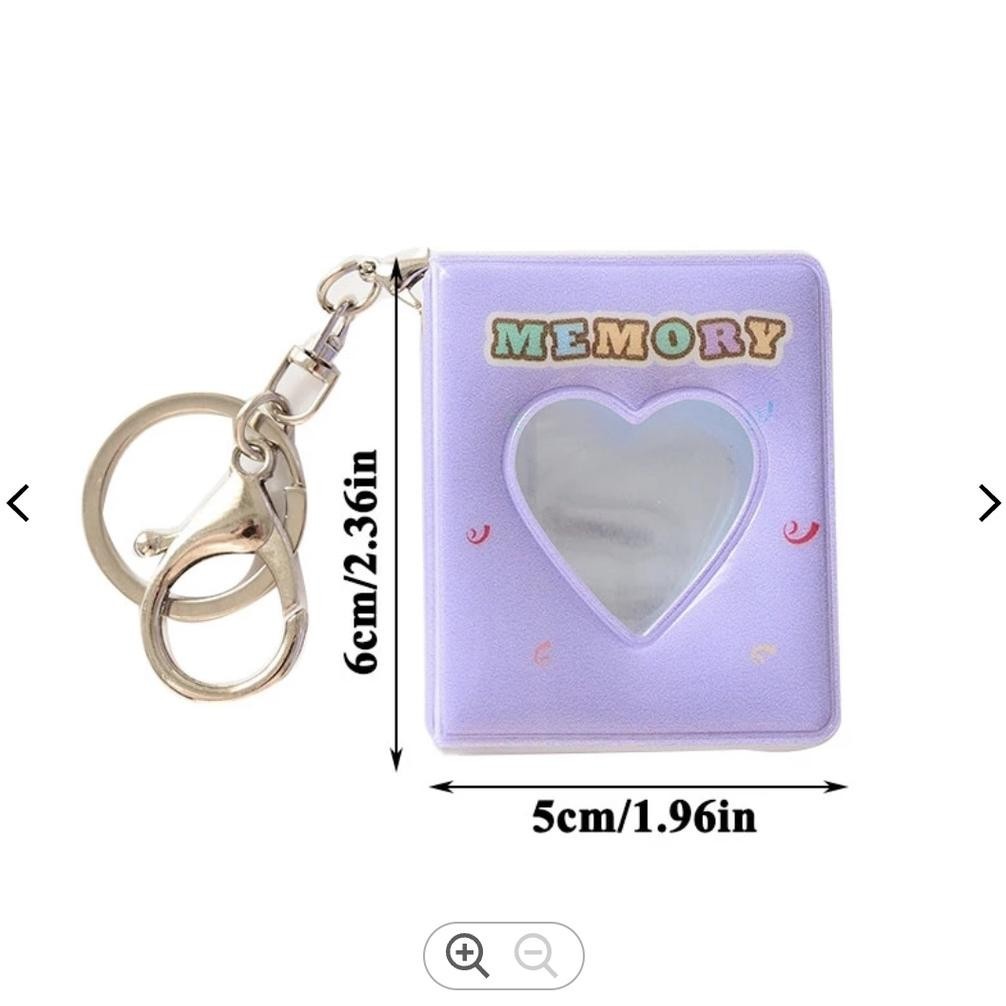 fx-4 Album TANPA CETAKAN Polaroid Mini 3x4 cm Inci Motif Hati Cantik, Gantungan Kunci untuk 16 foto 