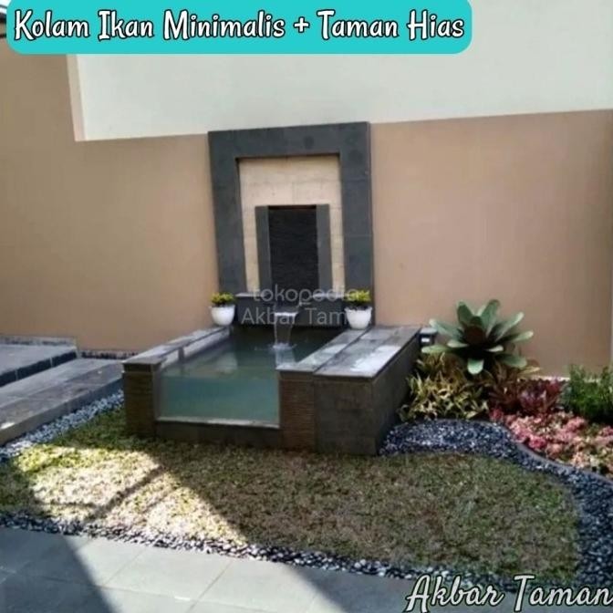 ASLI KOLAM IKAN MINIMALIS PLUS TAMAN CANTIK / PEMBUATAN KOLAM DAN TAMAN MURAH