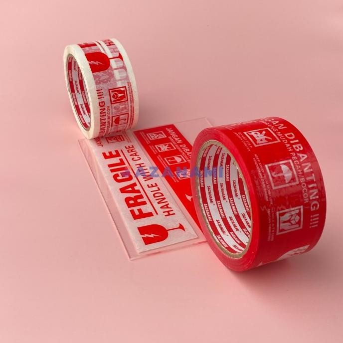 

Baru LAKBAN FRAGILE 2" INCH 48MM X 50M SAZANAMI ISOLASI LAKBAN PECAH BELAH saz4