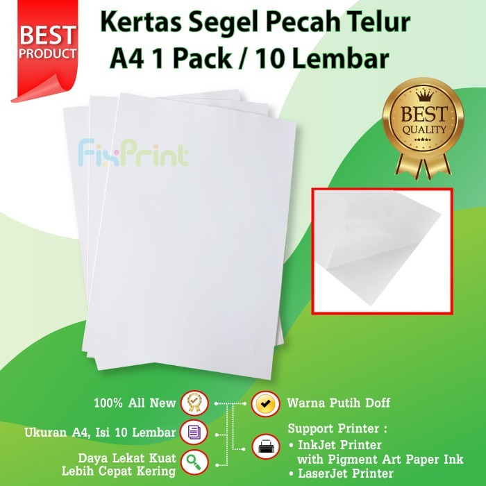 

Sale Kertas Stiker Segel Garansi A4 Pecah Telur Warranty Sticker Polos