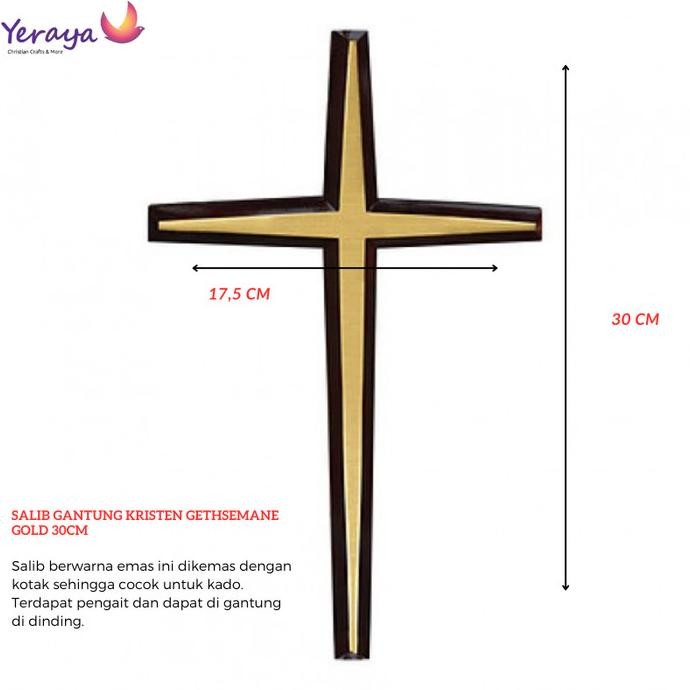 

Salib Gantung Kristen Gold Elegant 30cm - Salib Gantung Protestan