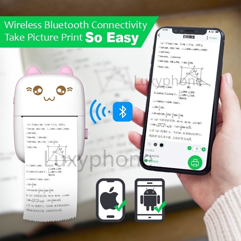 Alat Printer Bluetooth Mini Portable/Mesin Cetak Foto Mini Bluetooth/Printer Label Thermal Bluetooth
