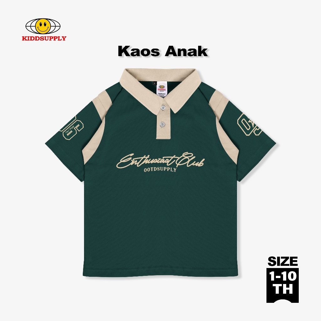 Kaos Polo Anak // KiddSupply Polo Rugby Shirt Infinite 96 Green Mocca l Kaos Anak Polo Kids