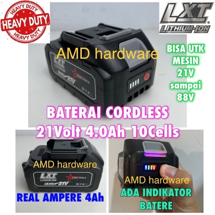 Wiji Nagawa Baterai Battery Bor Cordless Impact Wrench Socket 21V - 21 Volt