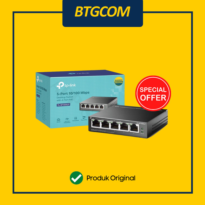 TP-LINK TL-SF1005LP 5-PORT 100MBPS DESKTOP SWITCH HUB LAN 4-PORT POE