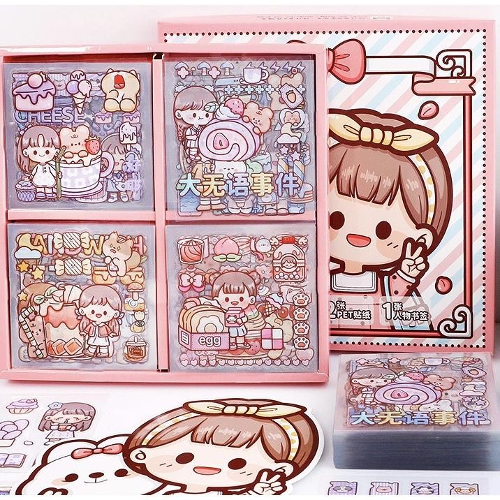 

gd-5 72 Lembar Stiker Box Aesthetic Edisi Dodo Girl 1 Box TLD80 Terlaris