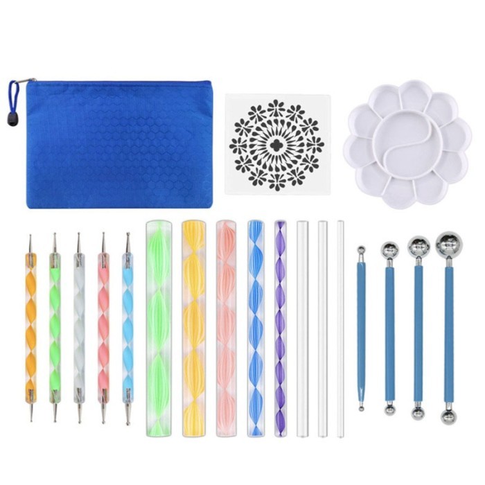 

Azalia 19Pcs / Set Alat Lukis / Dotting Mandala Portable Untuk Anak / Pelajar
