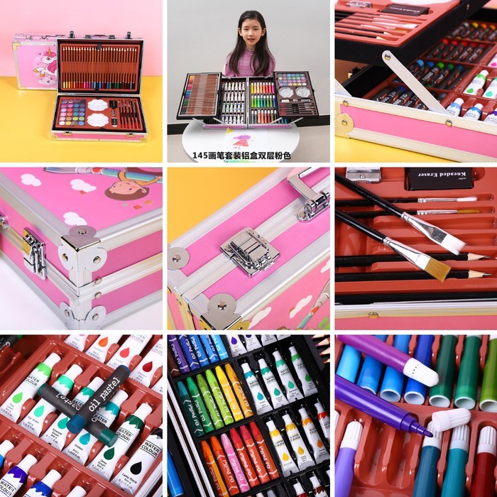 

Azalia Ad15 Set Alat Lukis Anak 145Pcs Model Koper Jinjing Import Alat Menggambar