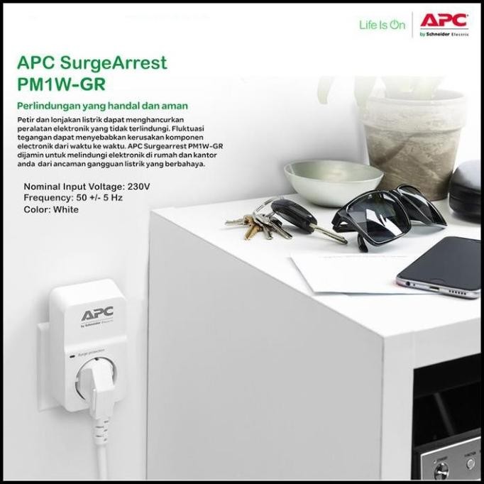 Apc Surge Protector Apc Pm1Wgr Pm1W-Gr Colokan Anti Petir