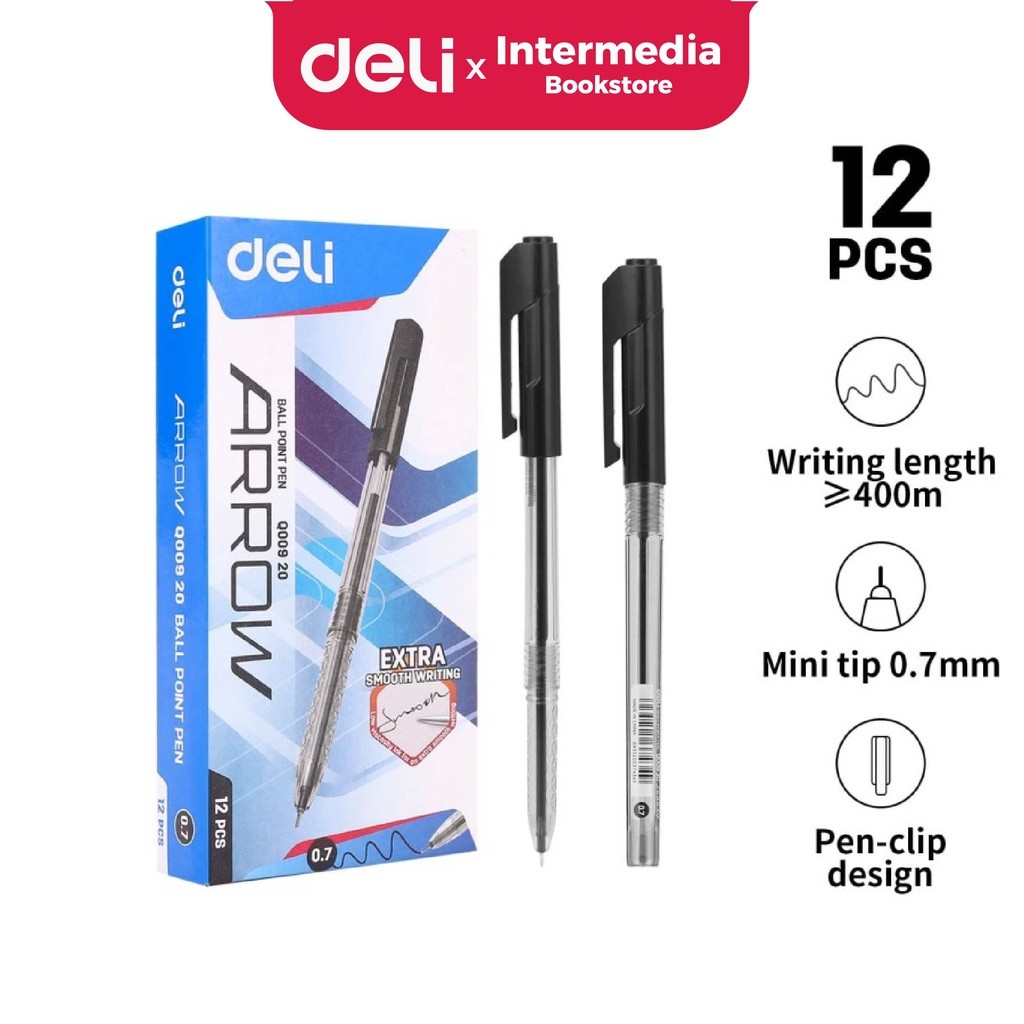 

Deli EQ00920 Ball Pen 0.7mm Warna Hitam Lancar dalam Menulis