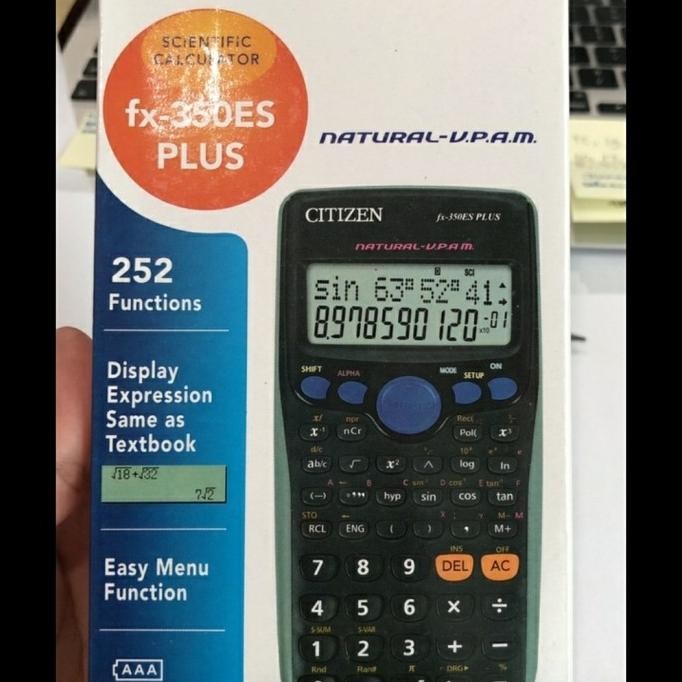 

Kalkulator CITIZEN FX 350ES Scientific Calculator Sekolah FX350ES PLUS H24M