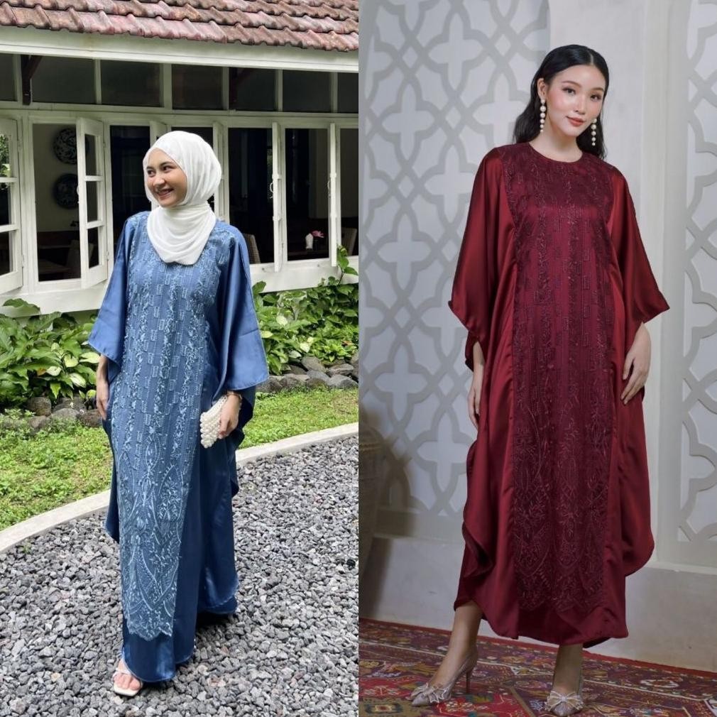 Gamis Kaftan Pesta Mewah Fairuz Lebaran Baju Lebaran Wanita Couple Baju Muslim Dress Kondangan