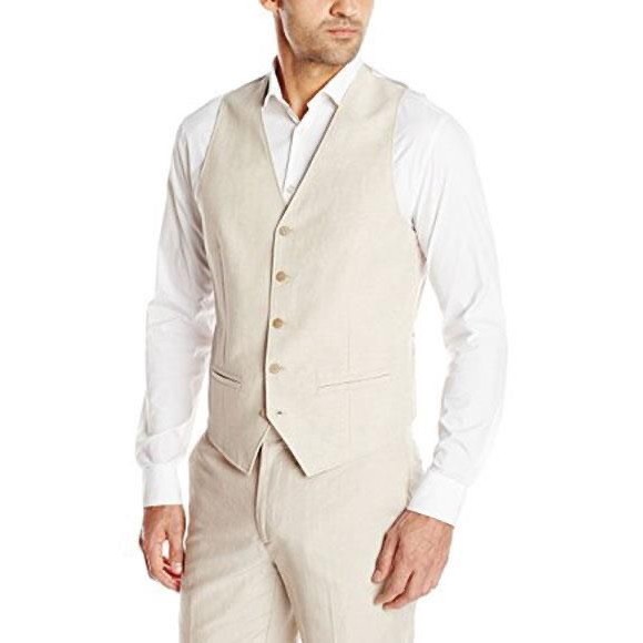 Syahidah - Vest Rompi Dalaman Jas Pria Pesta Formal Khaki Krem Coklat Muda Ready