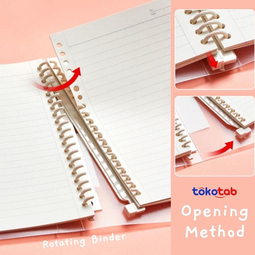 

NLD-1419 Tokotab - B5 A5 Binder Loose Leaf Binder Ring Notebook Detachable PP Loose Leaf Notebook Berkualitas