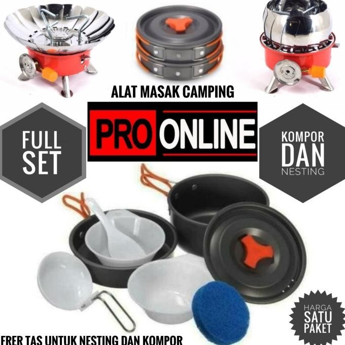 Nesting camping oudoor - paket nesting dan kompor windproof