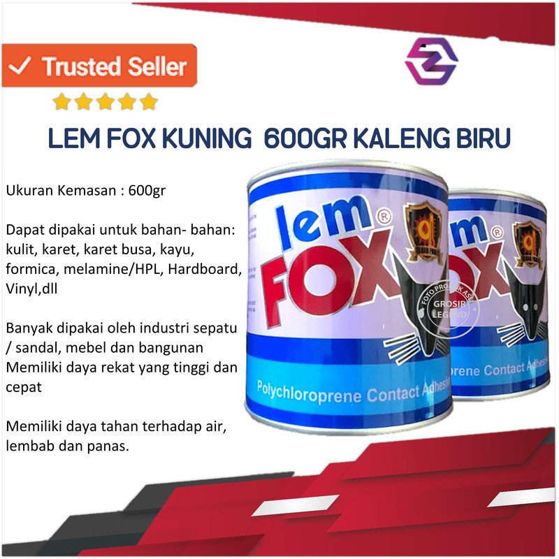 

Lem fox kuning kaleng warna biru - 600gr