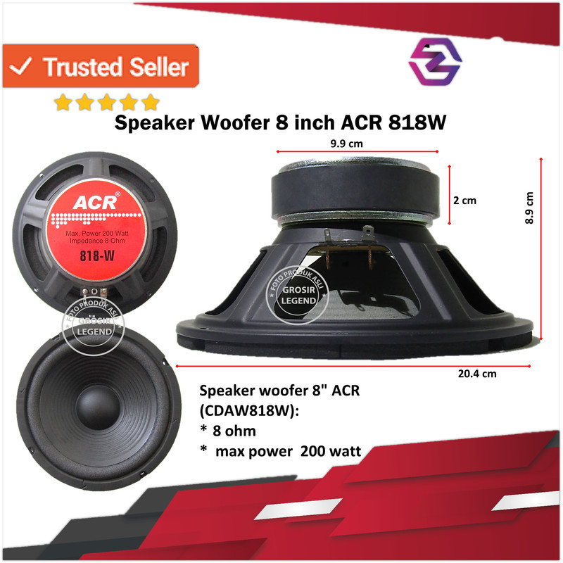 Speaker woofer wofer 8 inch ACR 818W
