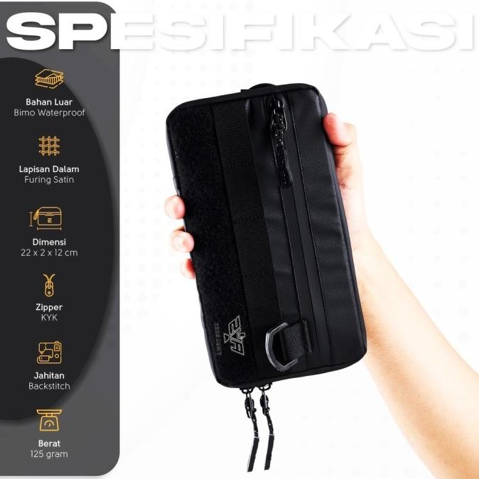 Zhon Army - Slim Pouch Bag Waterprof - Tas Slempang Pria Wanita Korea H24S