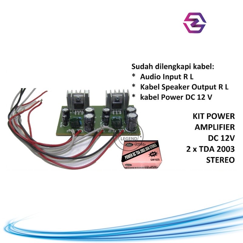Kit power amplifier DC 12V TDA 2003 stereo GM 1625