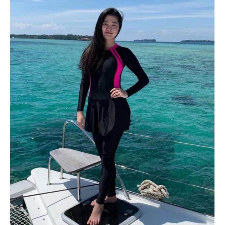 Baju Renang Diving Wanita Dewasa | Baju Renang Muslimah Lengan Panjang