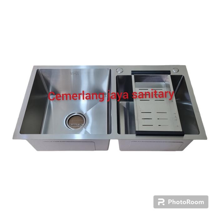 Kitchen Sink 8245 Stainless Sus 304/Bak Cuci Piring 2 Lubang