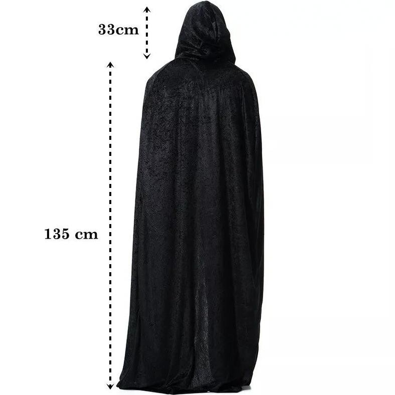 CR - Halloween Cosplay / Jubah Cosplay Death Jubah Hitam PLUS Hoodie / Penutup Kepala TERLARIS