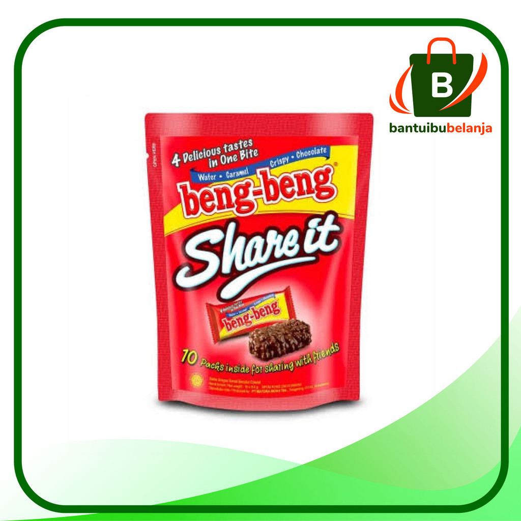 

Beng Beng Share It Kemasan Pouch (10 x 9.5 gr) Snack Wafer Coklat